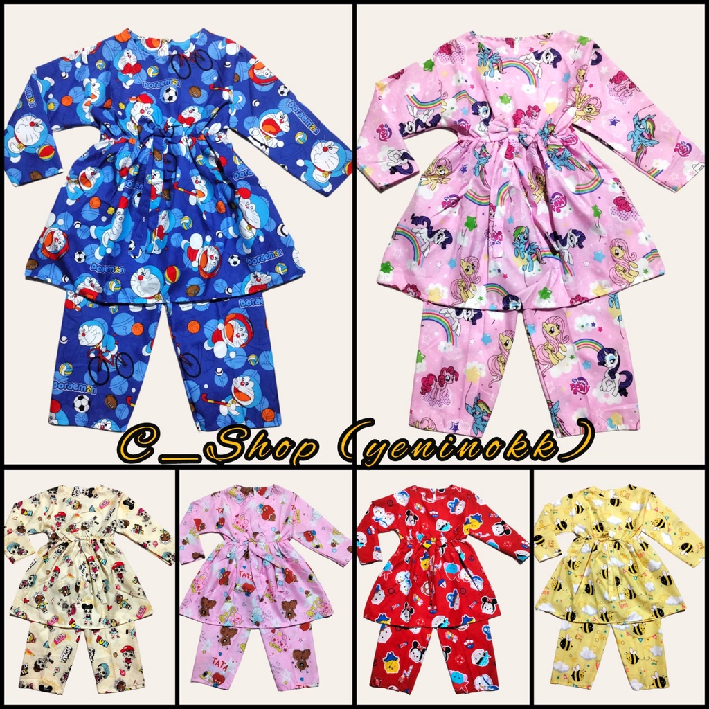 setelan tunik dress anak 2-6 tahun / PIYAMA TUNIK ANAK