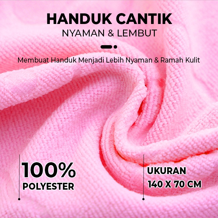 Handuk Mandi Motif Beruang Ukuran 70x140cm // Handuk Poliester berbahan Lembut // Handuk Anak dan Dewasa (H18)