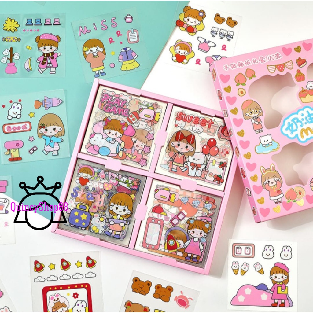 

5 Lembar Stiker Deco Girl PET Momo Series (RANDOM)