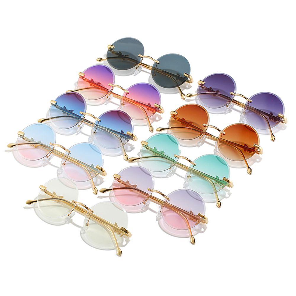 R-flower Sunglasses Untuk Wanita Perlindungan UV400 Butterfly Dekorasi Bingkai Logam Shades