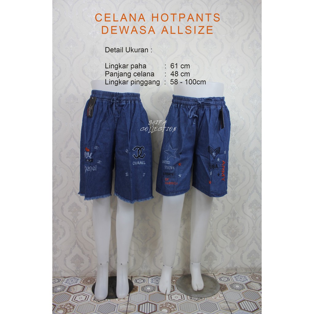 Celana Pendek Wanita / Celana Jeans Pendek / Celana Jeans Wanita / Celana Jeans Jumbo / Celana Hot Pants Shoft Jeans Dewasa Standar Jumbo Super Jumbo