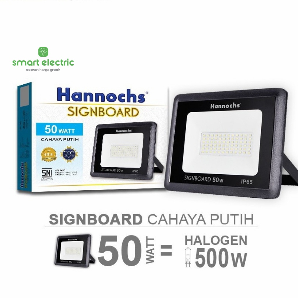 Hannochs Signboard LED Lampu Sorot Flood Light 50 Watt Terang bagus