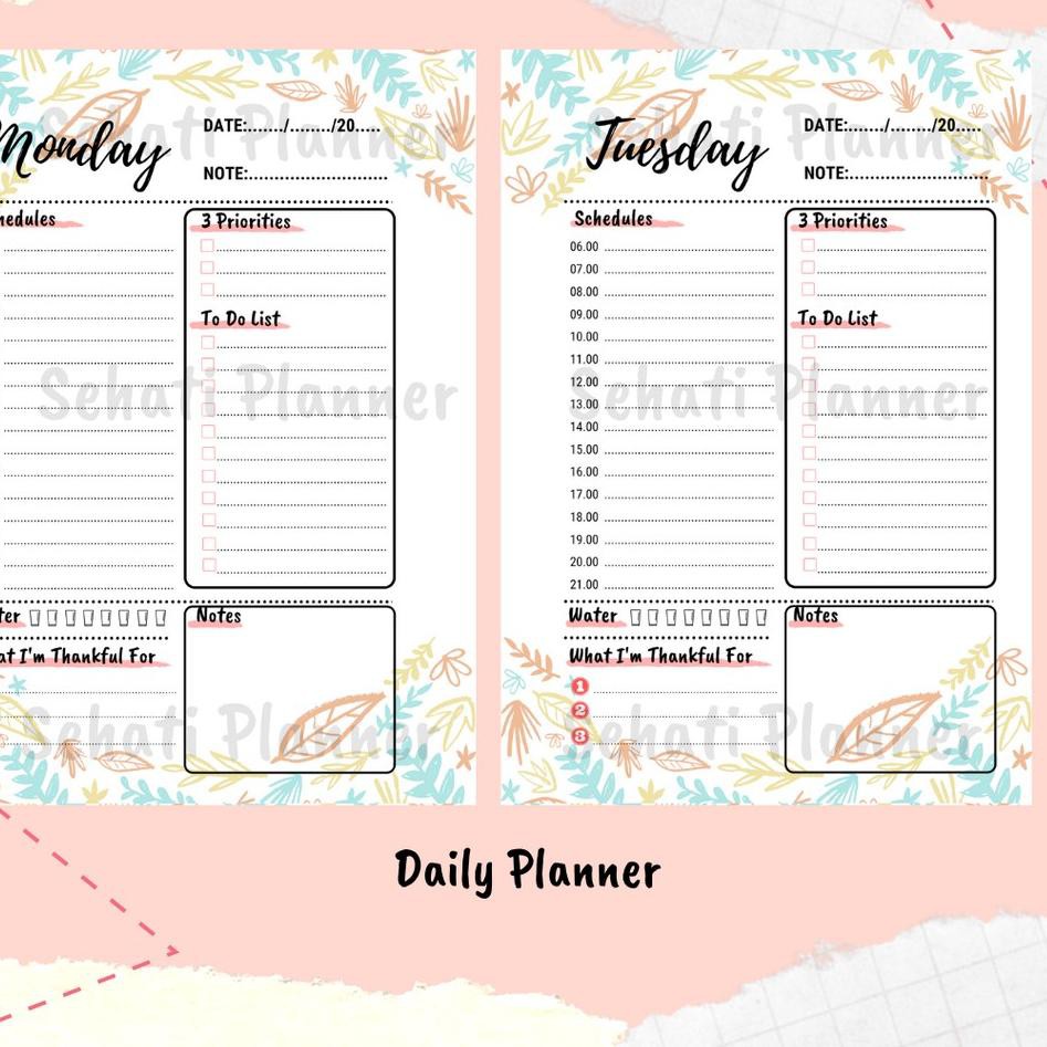 

(LBE-57 ↔) Daily Planner A5 & B5 Kertas Binder Loose Leaf / Bullet Journal / Sehati Planner ღ Pasti