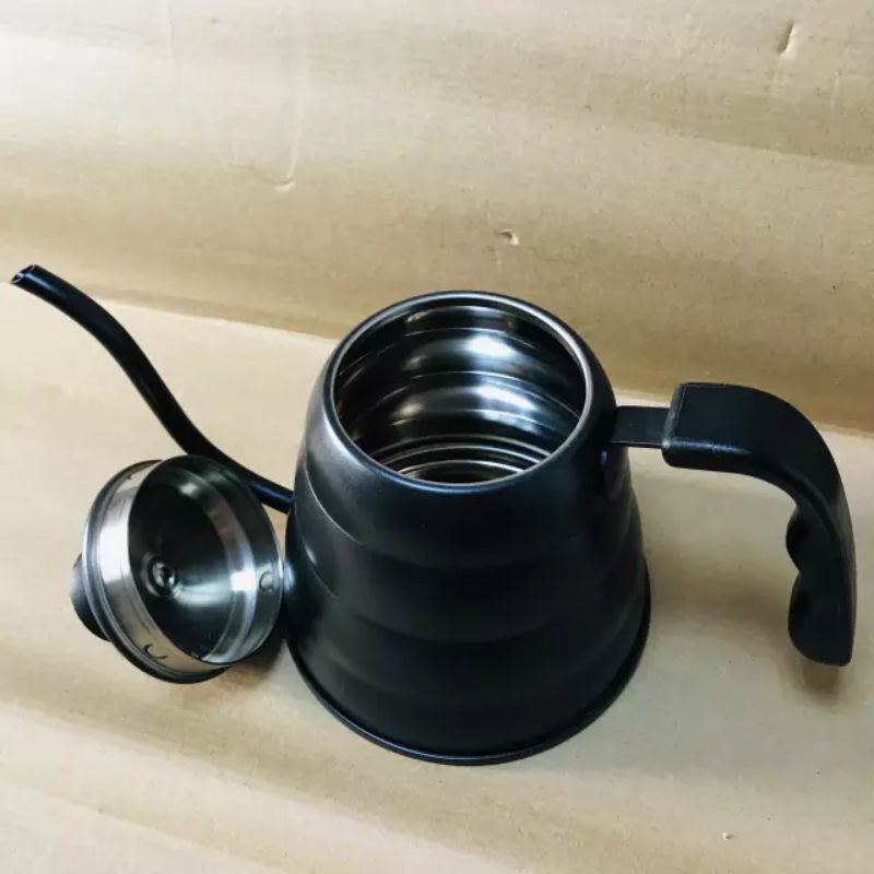 GOOSENECK KETTLE THERMOMETER BUONO 1000 ML 1200 ML BLACK | TEKO KOPI LEHER ANGSA HITAM 1 L 1,2 L DENGAN TERMOMETER | POT V60 DRIP KETTLE ESPRESSO BARISTA PERALATAN KOPI