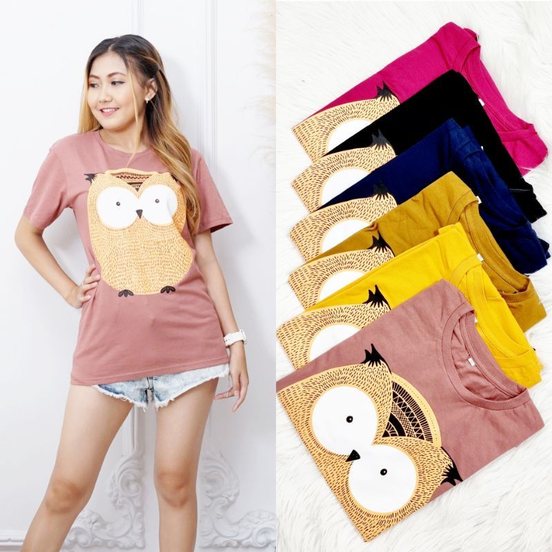 [REJECT/CACAT] Kaos Kasual Dewasa Jumbo Burung Hantu Telur