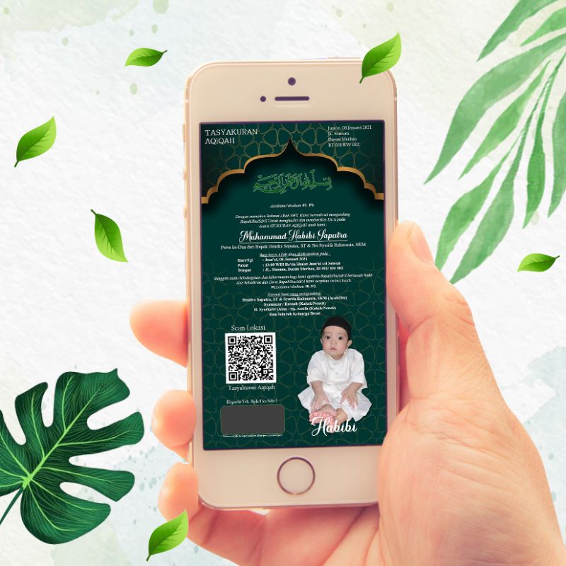 Undangan Digital Aqiqah/Khitan JPG/FOTO (AQ3)