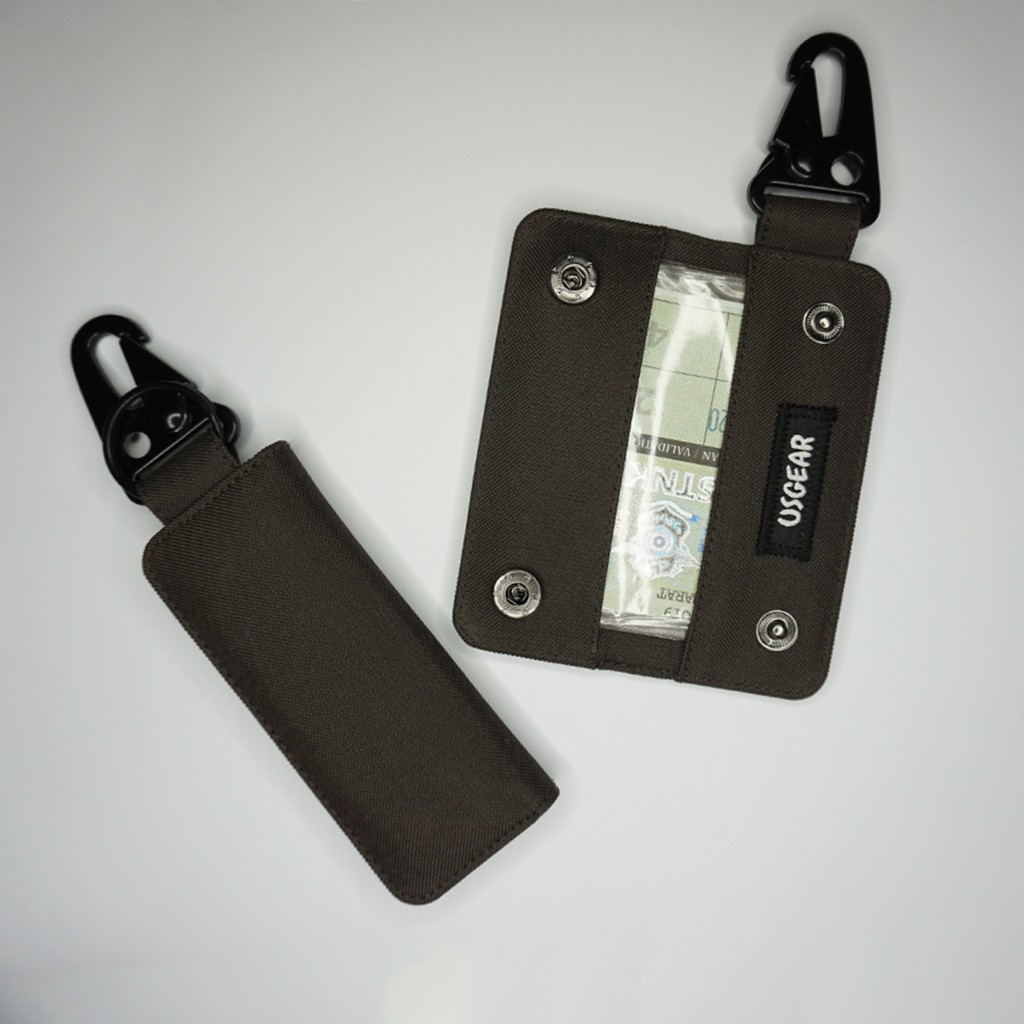 Gantungan Kunci Mobil Motor Carabiner Dompet STNK Slim Warna Coklat - UGCB0004