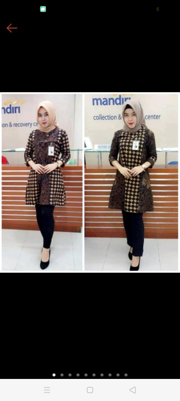 Tey-17 Batik Wanita Asj Sa Hrb026 Kenongo Kemeja Tosca Pendek