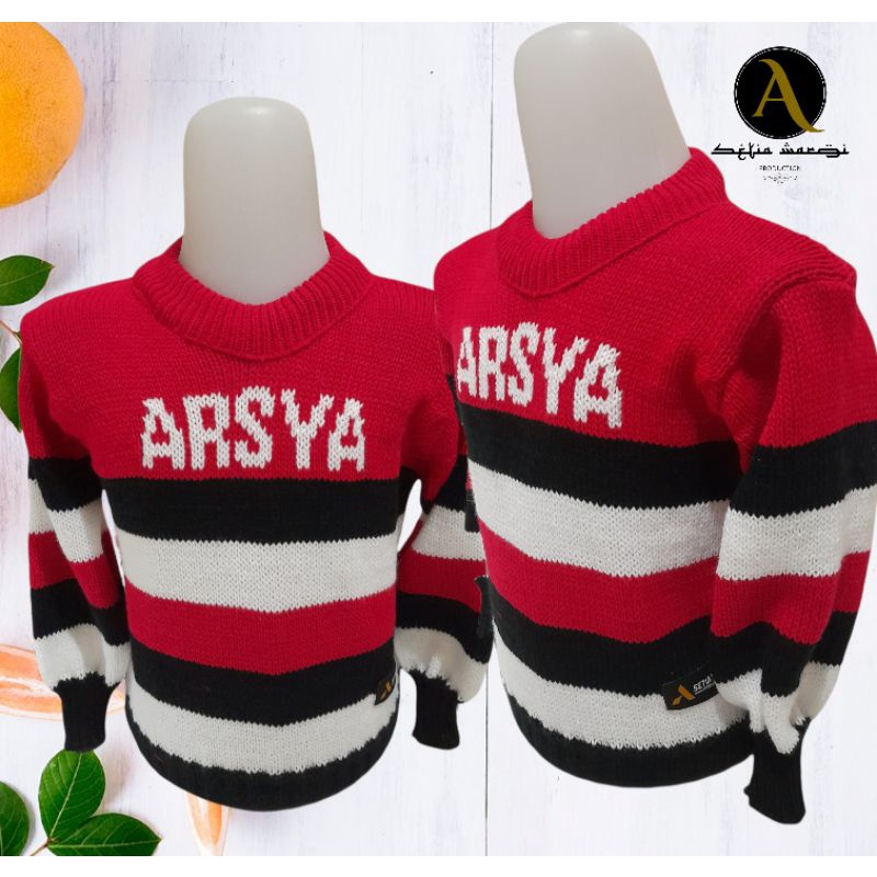 SWEATER COSTUM NAMA | BAJU HANGAT | BAJU ANAK