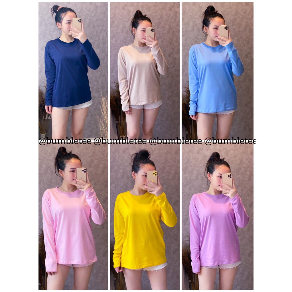 Kaos Lengan Panjang Wanita Atasan Wanita Lengan Panjang Kaos Polos Wanita Lengan Panjang