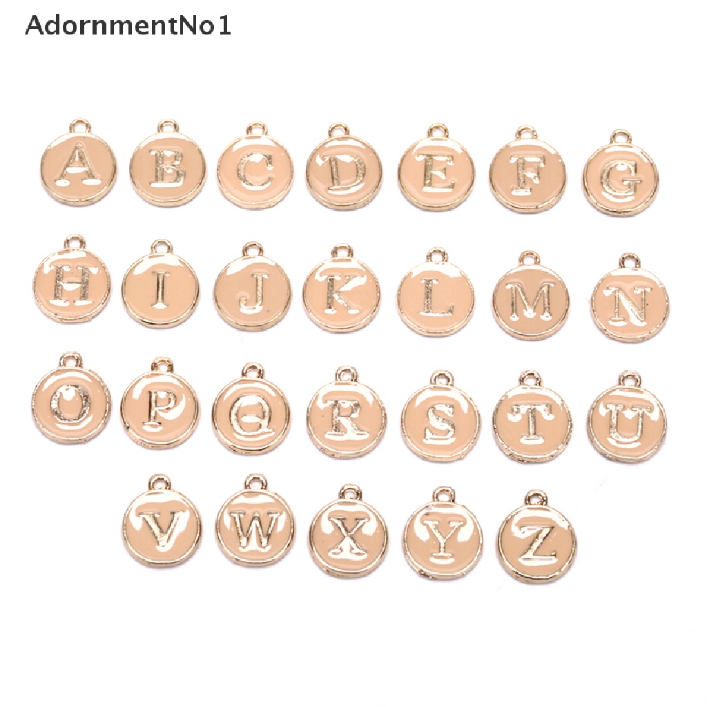 (AdornmentNo1) 26pcs / Set Charm Huruf Alfabet Untuk DIY Gelang / Perhiasan