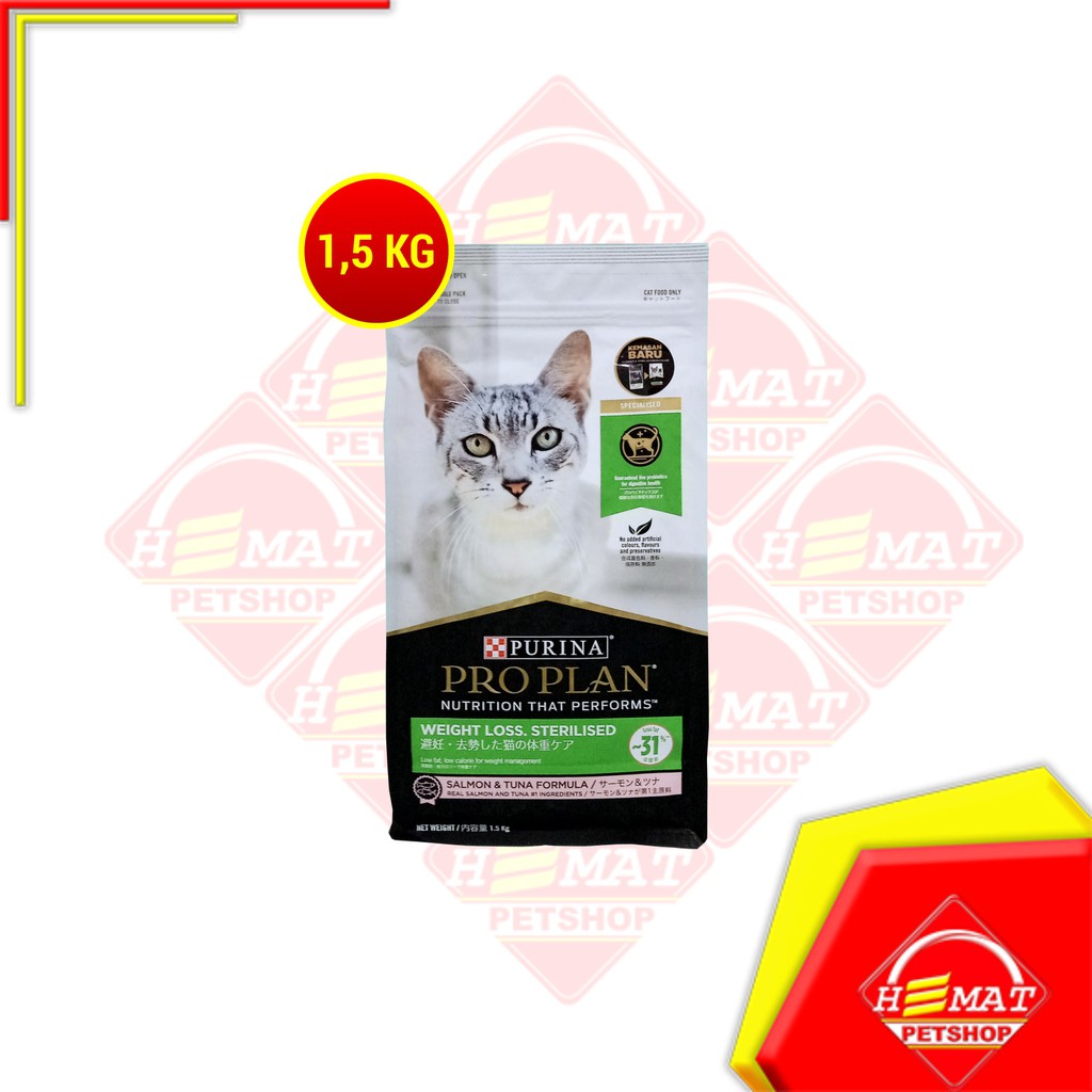 ProPlan Makanan Kucing Kebiri Obesitas Pro Plan Sterlised Salmon 1.5KG