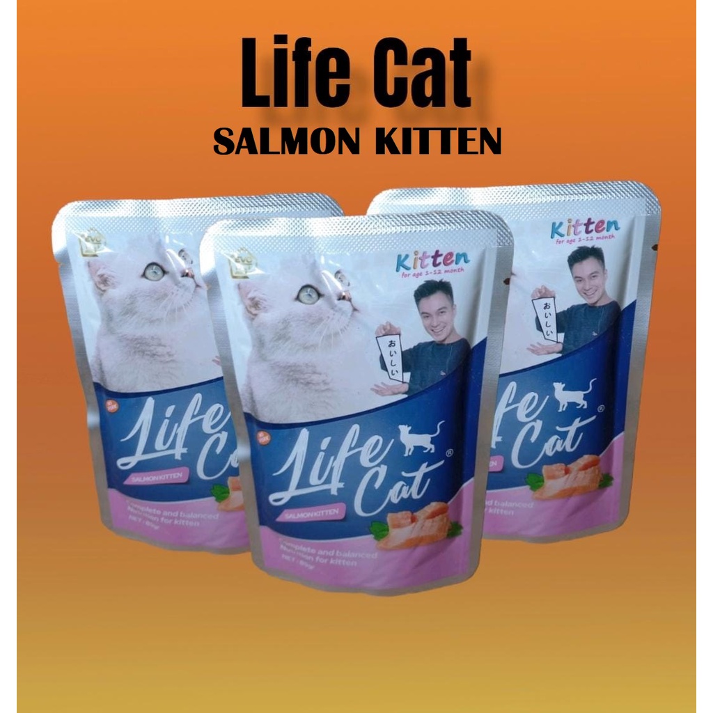 Makanan Kucing Basah LIFE CAT Kitten Adult Pouch 85 gr