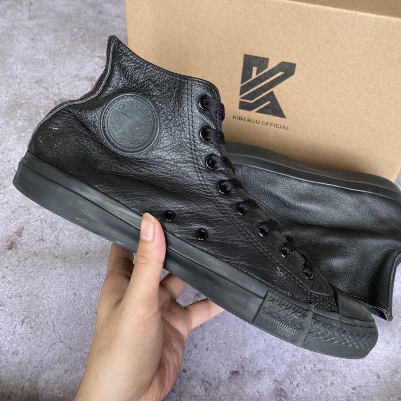 [SIZE 43] Converse CTAS Hi Monoblack Leather / Kulit 100% original