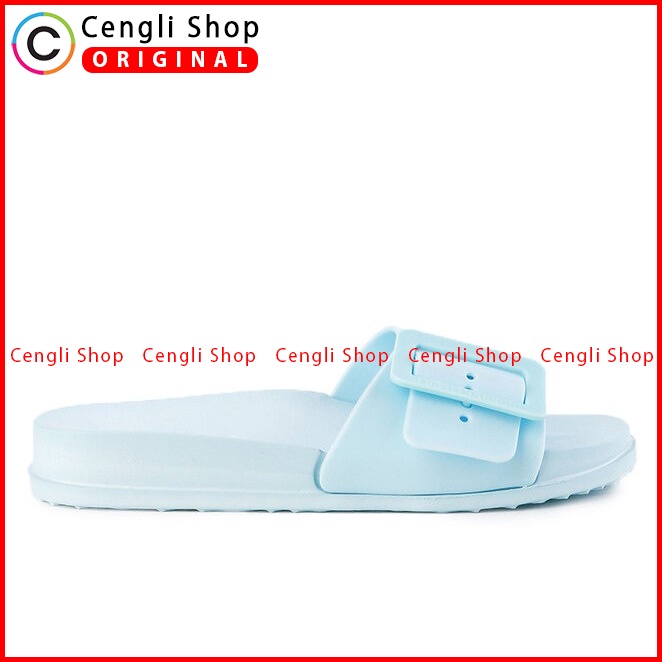 SANDAL SLIDE WANITA HUSH PUPPIES ORIGINAL CASUAL BRANDED BLUE HW14