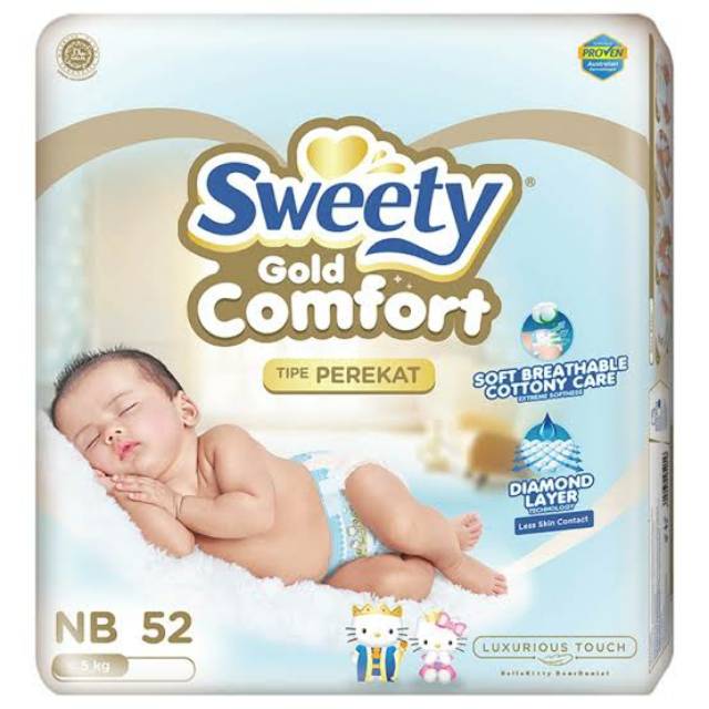 Sweety Gold Comfort NB52 Pampers Perekat New Born Murah