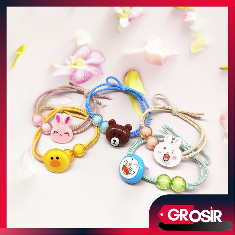 Grosir - F925 Kuncir Rambut Karakter / Women Hair Tie / Karet Rambut Lucu / Ikat Rambut Wanita