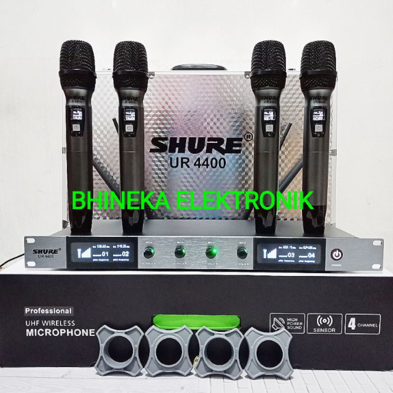 MIC WIRELESS SHURE UR4400 / UR 4400 4MIC PEGANG FREE KOPER