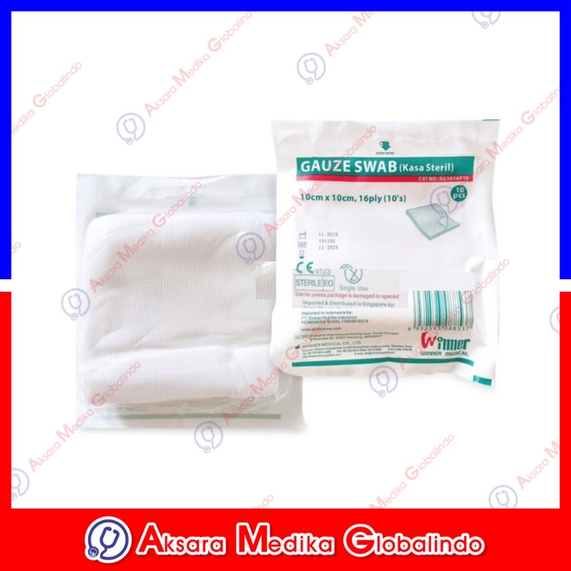 Kasa Steril/Gauze Swab 10x10cm.16ply.10s #AMG