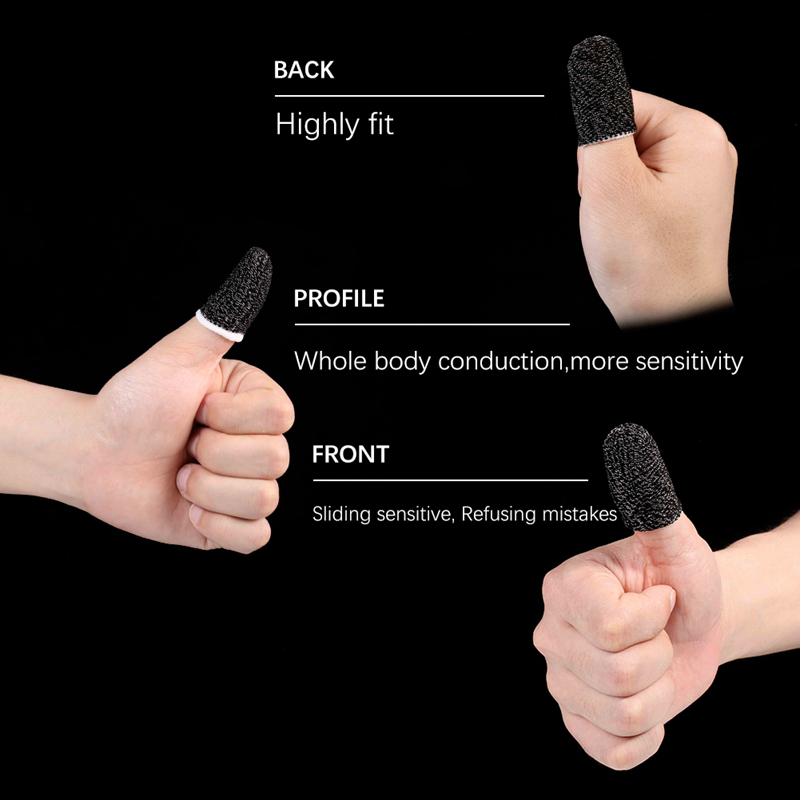 12 Pcs Gaming Finger Sleeve Breathable Fingertips for Games Anti-Sweat Touch Screen Finger Cots Cover Sensitive Mobile Touch