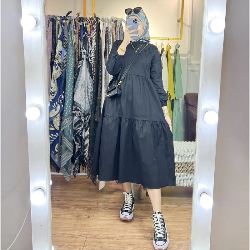 SERINA TUNIK | MIDI DRESS | TUNIK KATUN | POLY KATUN