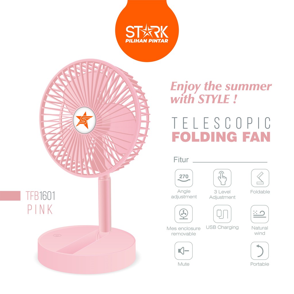 STARK Telescopic Fan Folding Fan Desk Fan Kipas Angin 16 Cm TFB1601