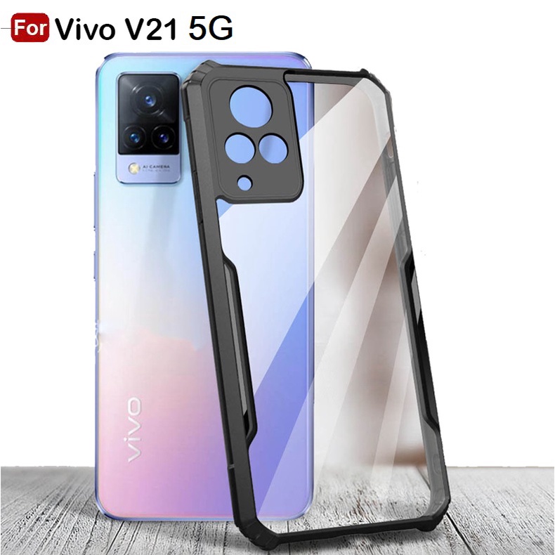 PROMO Paket 3 IN 1 Case For Vivo V21 4G V21 5G SoftCase Fusion Xundd ShockProof Free Anti Gores Layar &amp; Garskin Carbon Anti Gores dan Anti Jamur Body Belakang Handphone