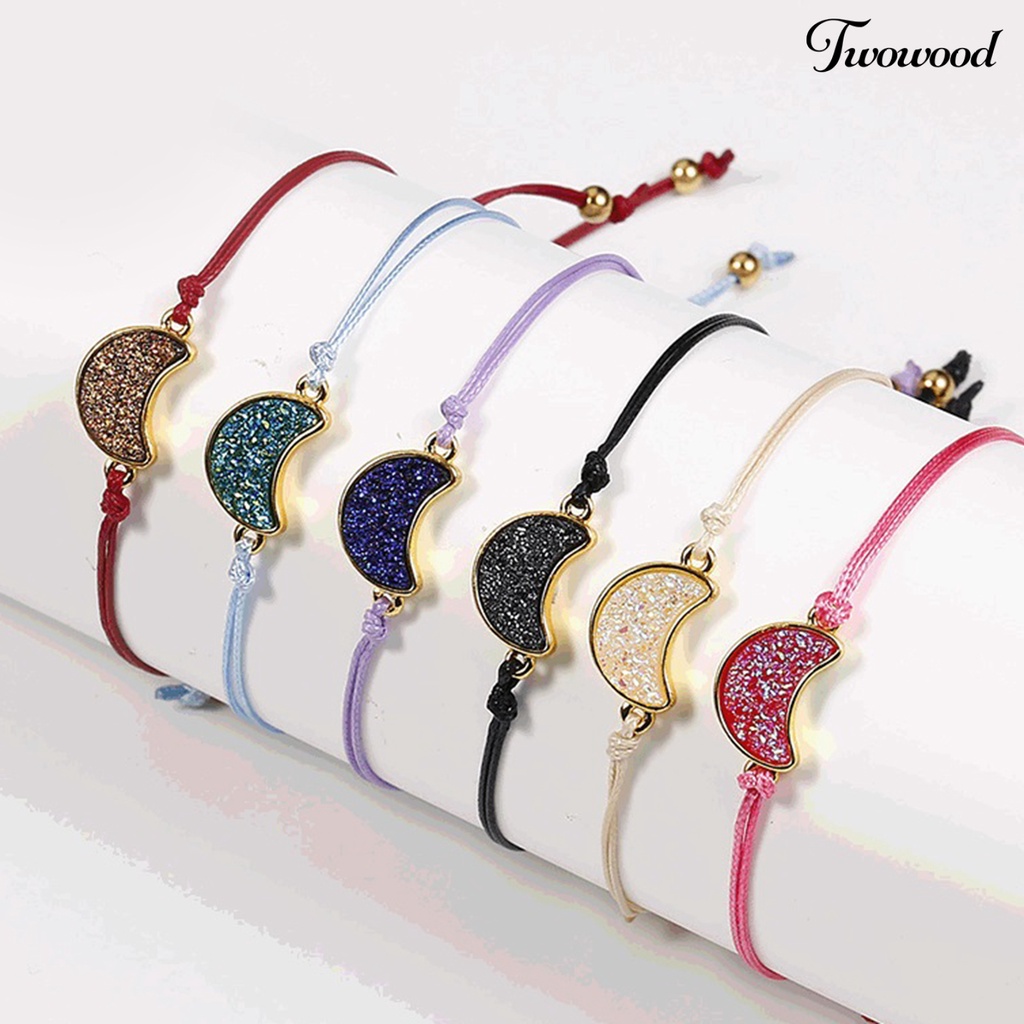 Twowood Chain Bracelet Adjustable Eye-catching Metal Sparkling Elegant Moon Beautiful Bracelet for Women