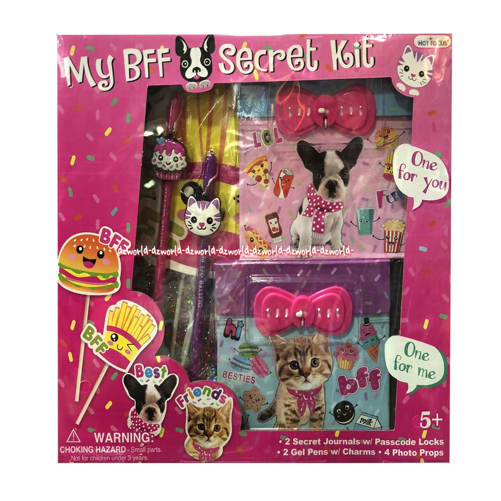 My BFF Secret Kit Buku Diary Dengan Kunci Isi 2pcs Kit Jurnal Rahasia Anak-Anak