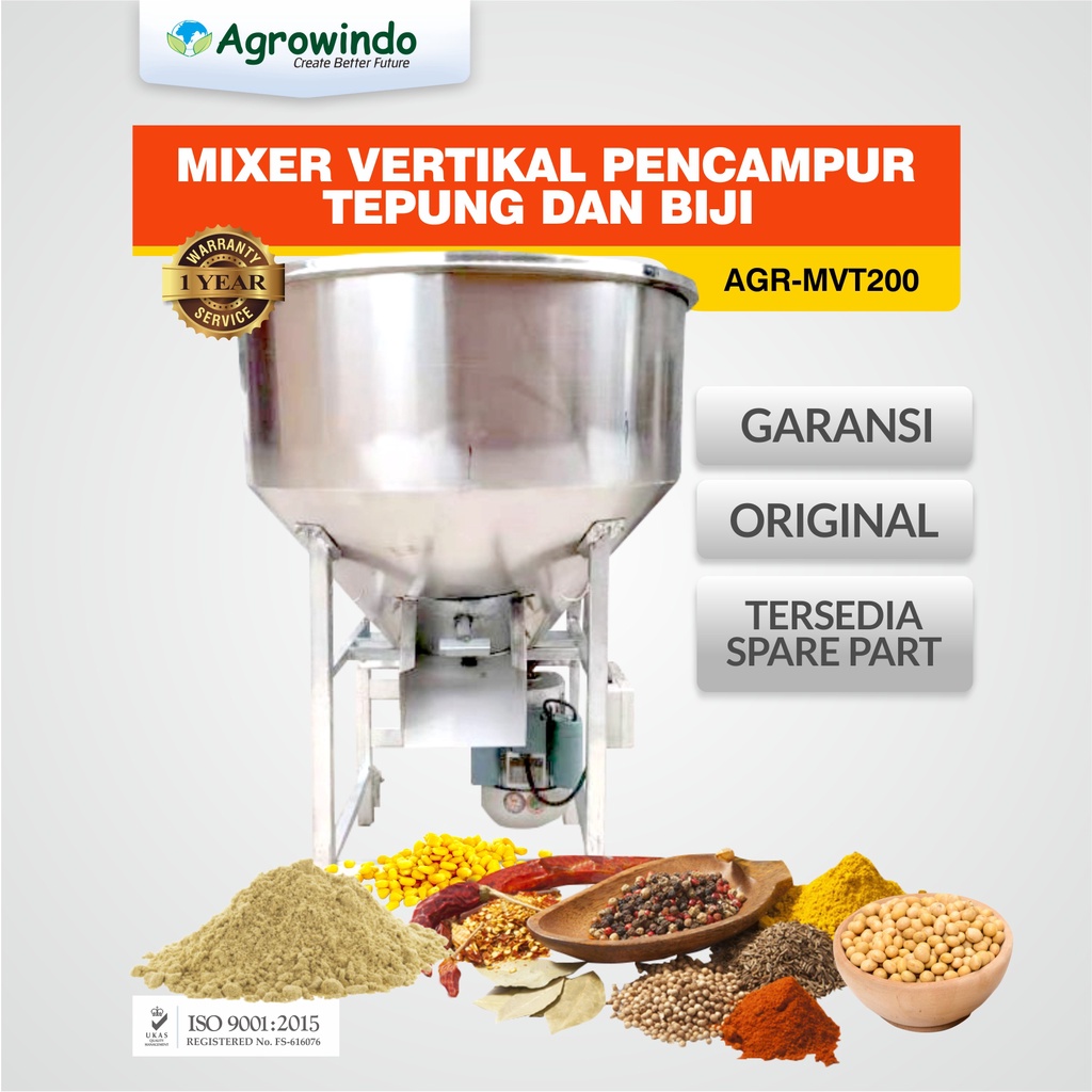 Maksindo Mesin Mixer Vertikal Pencampur Tepung dan Biji AGR-MVT200