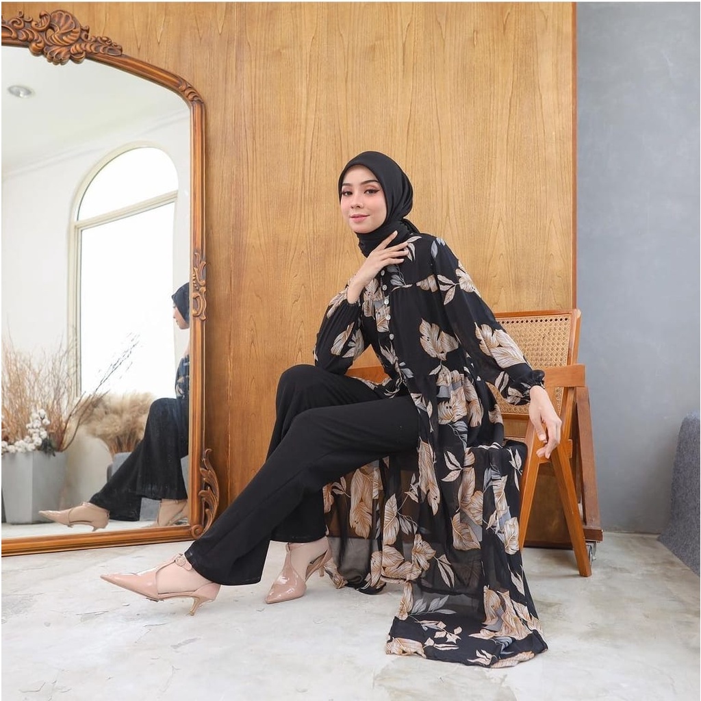 BEFAST - ZEC OOTD Wanita Dress MIUZ / Spring Dress / Dress Wanita Muslimah / Dress Lengan Panjang / Dress Keluaran Terbari 2022 / Dress Casual / Dress Motif / Dress Remaja Kekinian