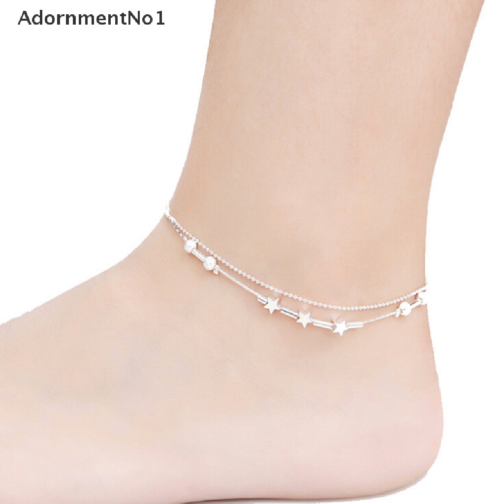 (AdornmentNo1) Gelang Kaki Rantai Lapis Silver 925 Untuk Wanita