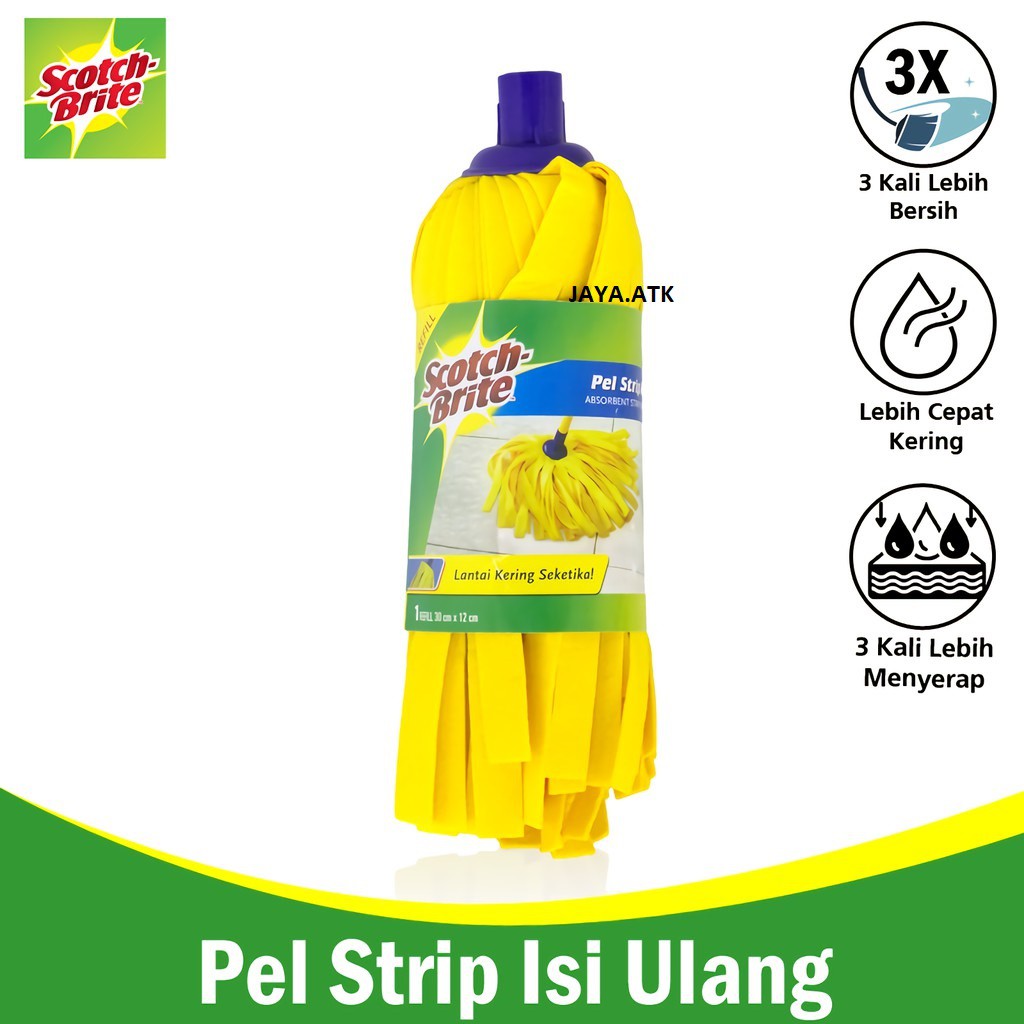 KAIN PEL REFILL PEL STRIP KUNING 3M SCOTCH BRITE ID-73 DAYA SERAP TINGGI CEPAT KERING