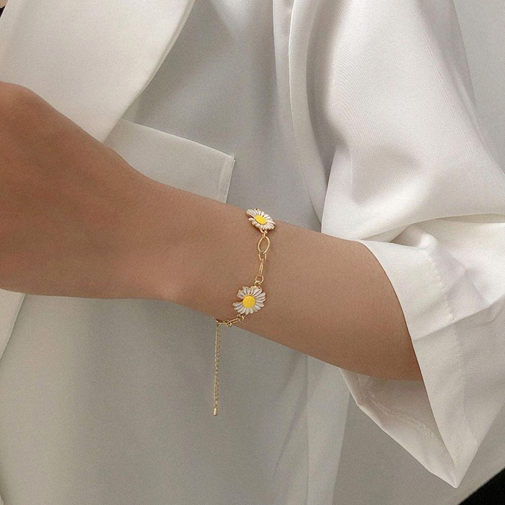 Lily Kecil Daisy Gelang Cincin Baru Adjustable Bunga Matahari Perhiasan Flowers Bracelet