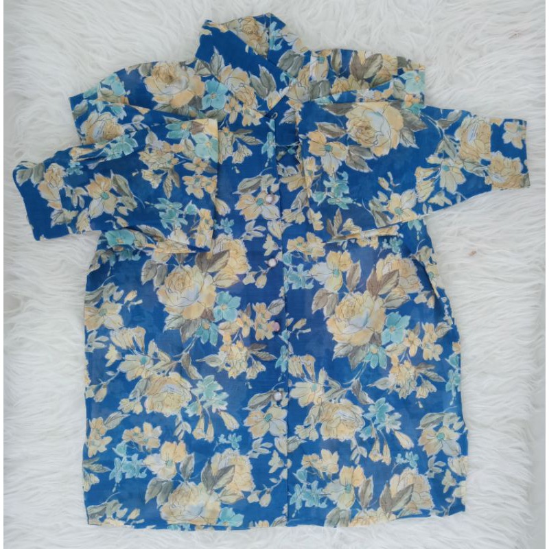 Kemeja motif bunga | atasan Wanita| vintage | Kemeja flower - atasan murah