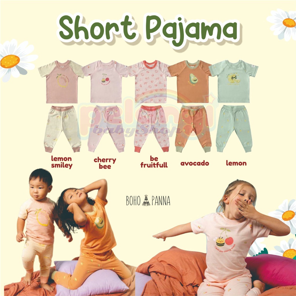 BOHOPANA | BOHO | BOHO PANNA SHORT PAJAMA | BOHOPANNA X THE OVERTEE | BAJU TIDUR ANAK | PIYAMA ANAK