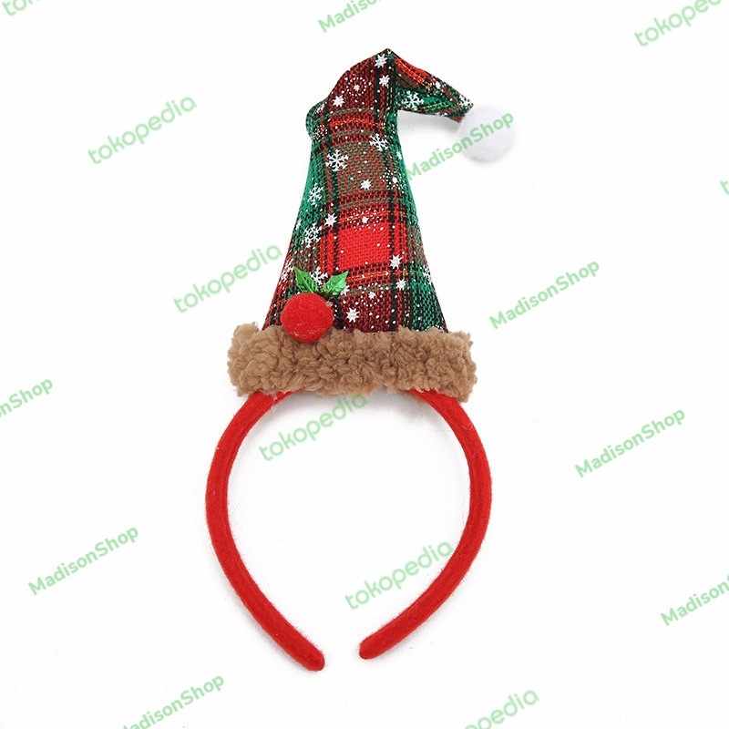 Bando Natal Topi Santa Murah Aksesories Rambut Cosplay Pesta Natal