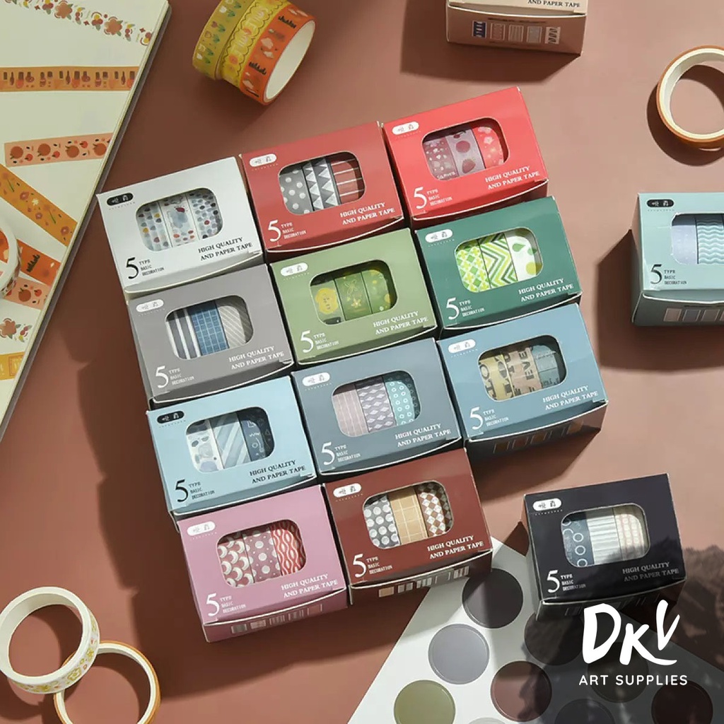 

Washi Tape 5pcs / rolls MINI 10mm Flower Scent Aesthetic Stiker Sticker Journal set Masking Tape kertas Scrapbook Album Paper