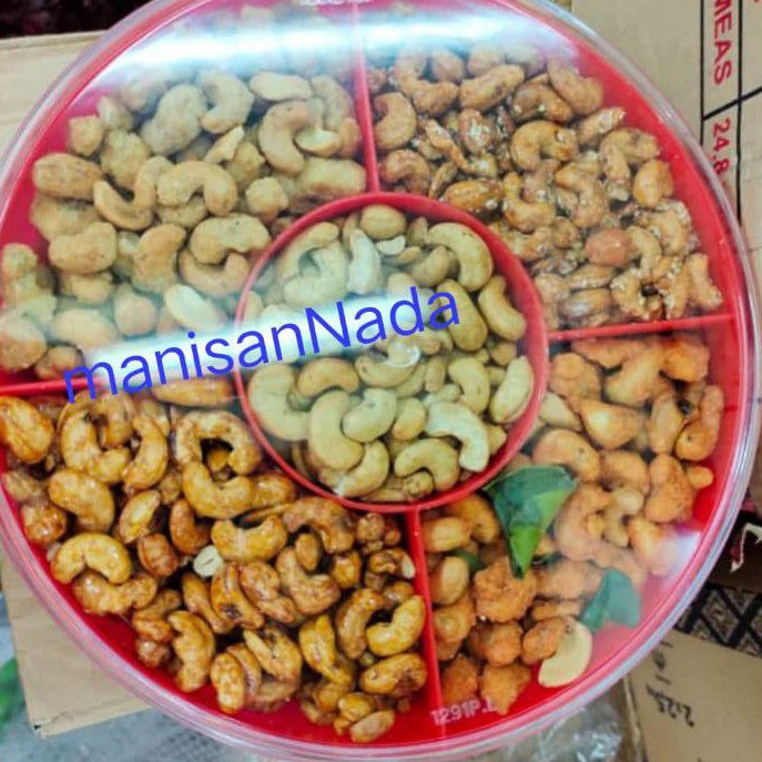 

Kacang mede mix /Mede Tray 5 rasa berat 1000 gram