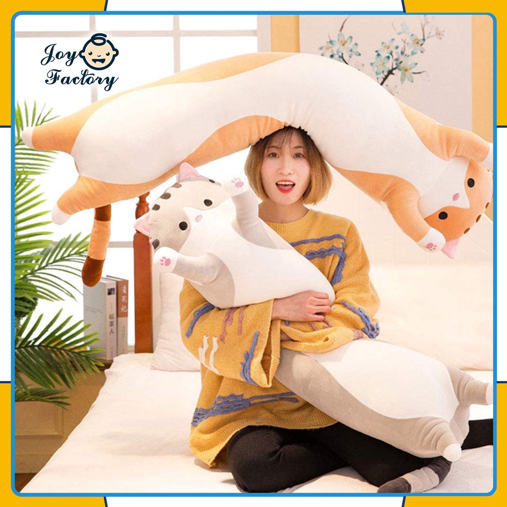 Boneka Guling Kucing Mainan Oren Abu-Abu Pink Kado Special Hadiah Buat Anak Tersayang perempuan bantal kecil 110/130MC