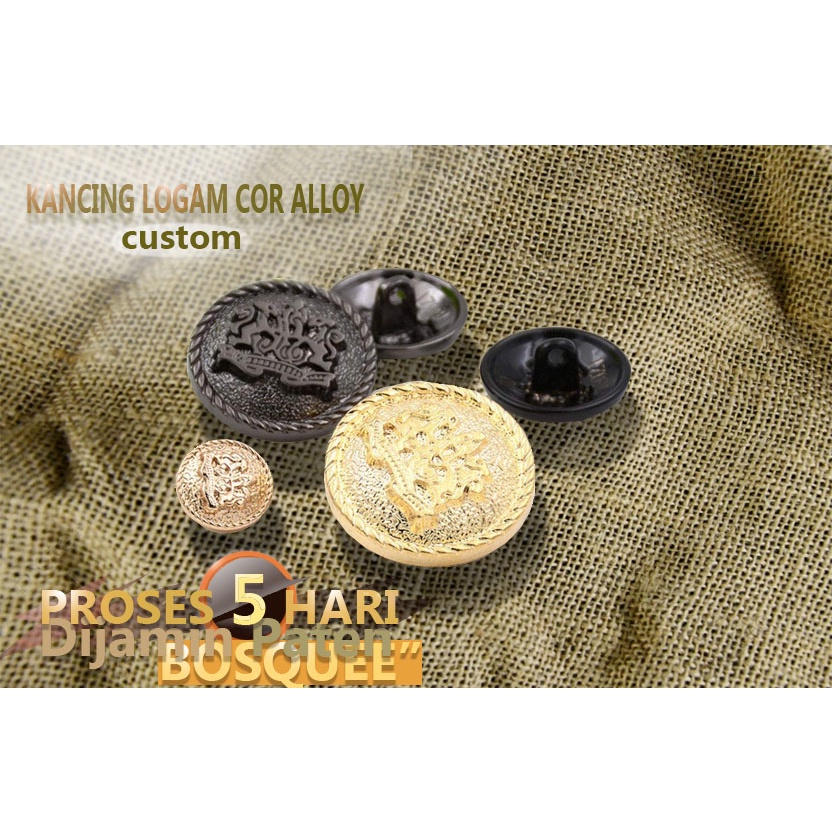 Kancing baju dan jas bahan logam cor alloy metal anhass krum plating gold untuk kebutuhan kancing cu