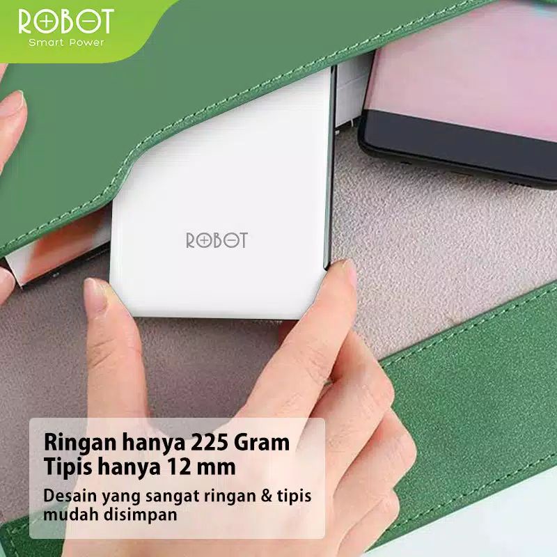 PowerBank ROBOT 10000mAh RT180 Dual Input Port Type C &amp; Micro USB - Garansi Resmi 1 Tahun