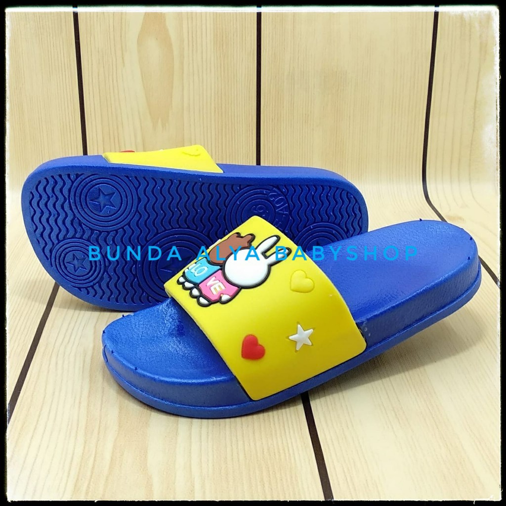 Sandal Anak IMPORT Usia 3 4 5 6 7 Size 27 - 34 BIRU TUA Elastis - Sendal Karet Anak Anti Licin