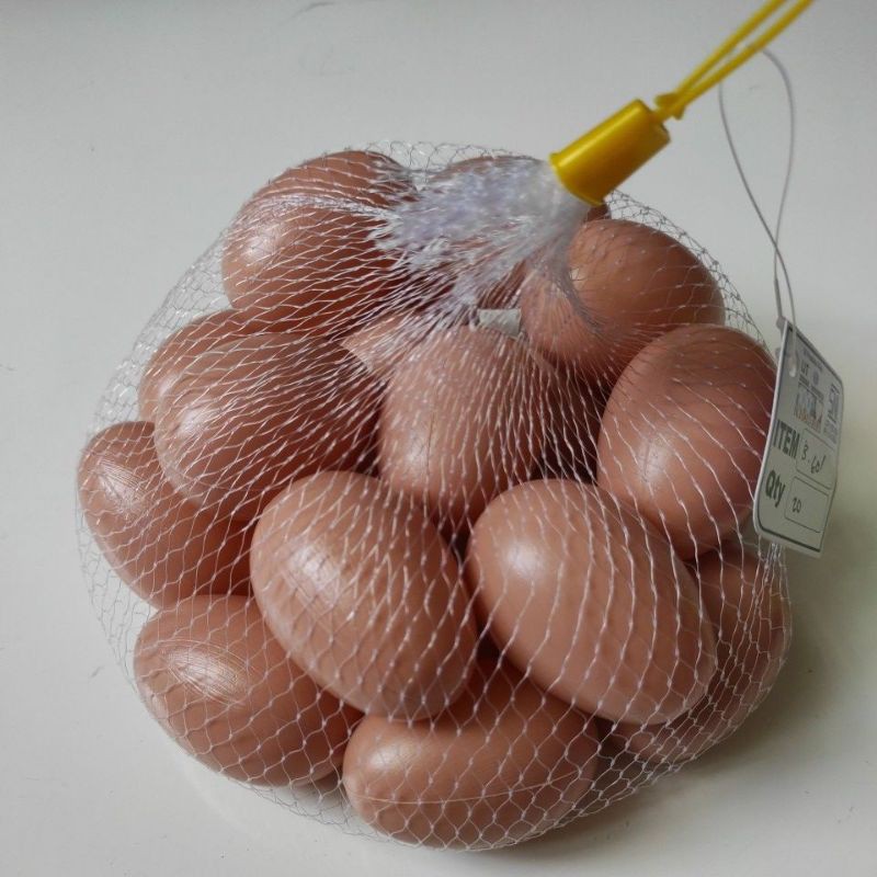Mainan Telur Teluran Plastik Anak Bayi Kemasan Jaring Isi 20 Pcs-Telur COKLAT