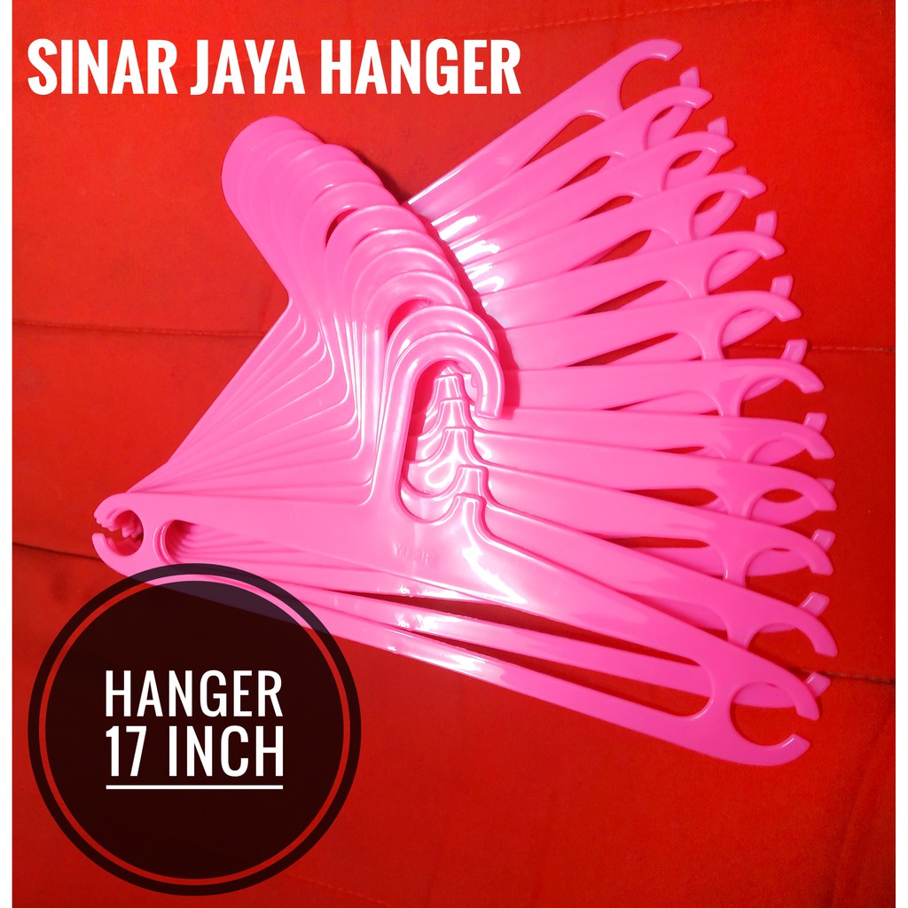 Hanger Plastik 17 Inch pink | Gantungan Baju Plastik Elastis