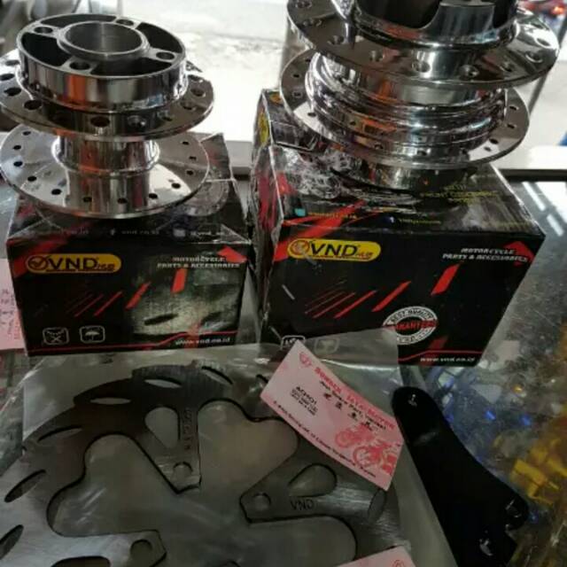 Tromol set vnd sonic 150r tromol depan belakang + piringan depan +dudukan nya