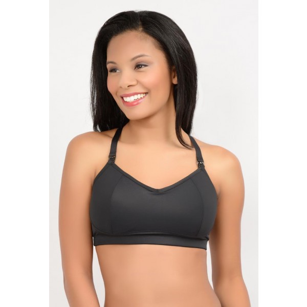 QT Intimate Racer Back Active Sport Nursing Bra Black