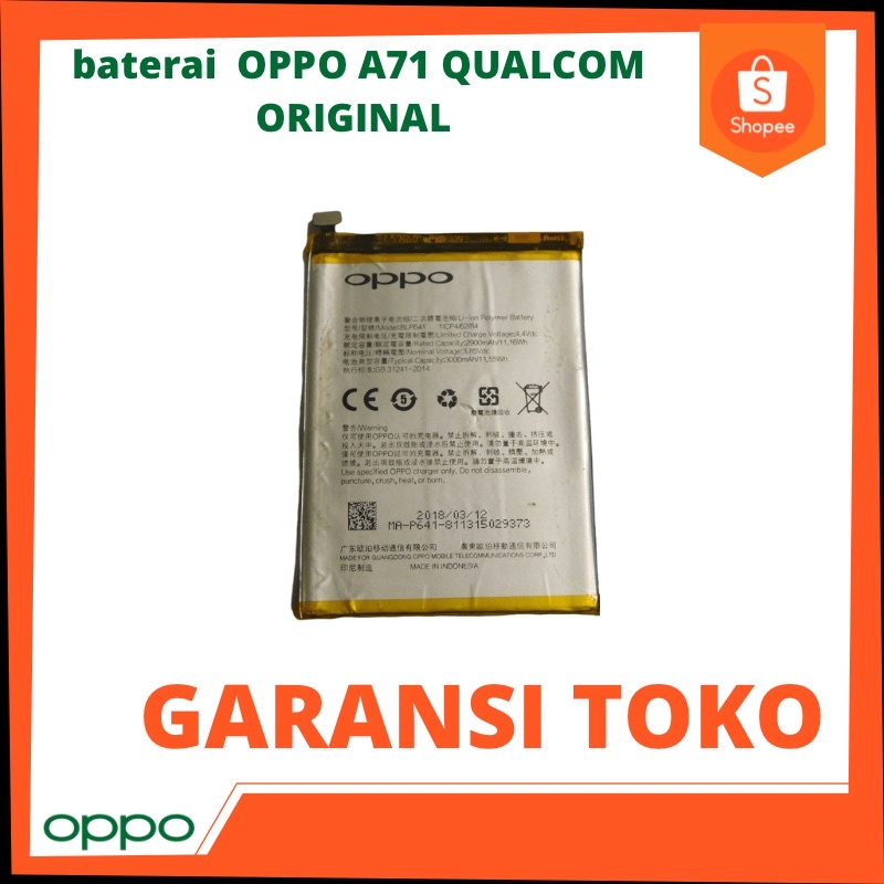 baterai OPPO A71 QUALCOM ORIGINAL