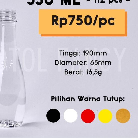 ❋ Botol Bowling 330ml / Botol Jus 330ml / Botol Plastik 330ml [112 pcs] - Hitam ♨