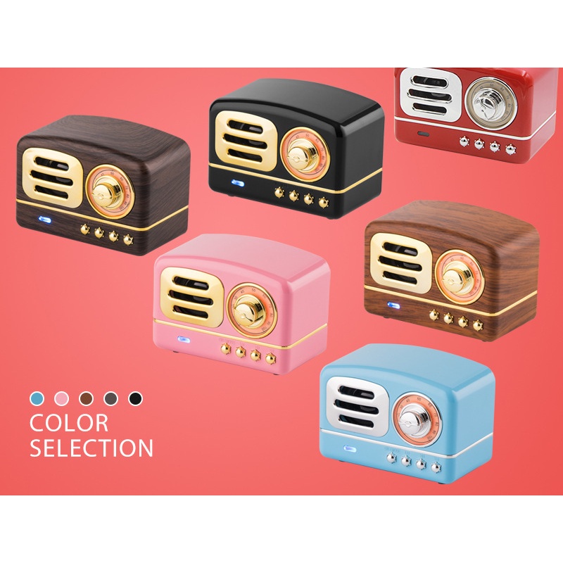 Speaker Bluetooth Vintage Retro Mini travelling size Classic vintage style Elegant &amp; Exquisite Cute Compact size very suitable for traveling Baru Retro Mini Speaker Nostalgia Hadiah Kreatif Hadiah Outdoor Portabel Kartu Subwoofer Bluetooth Audio